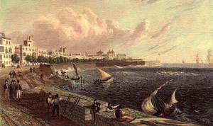 La Alameda de Cádiz en el siglo XIX (Grabado de la época)